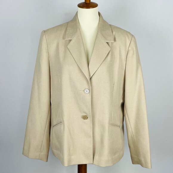 Alfred Dunner Beige Blazer Sz 18 Office Career Mature Capsule Neutral Staple - Picture 1 of 6